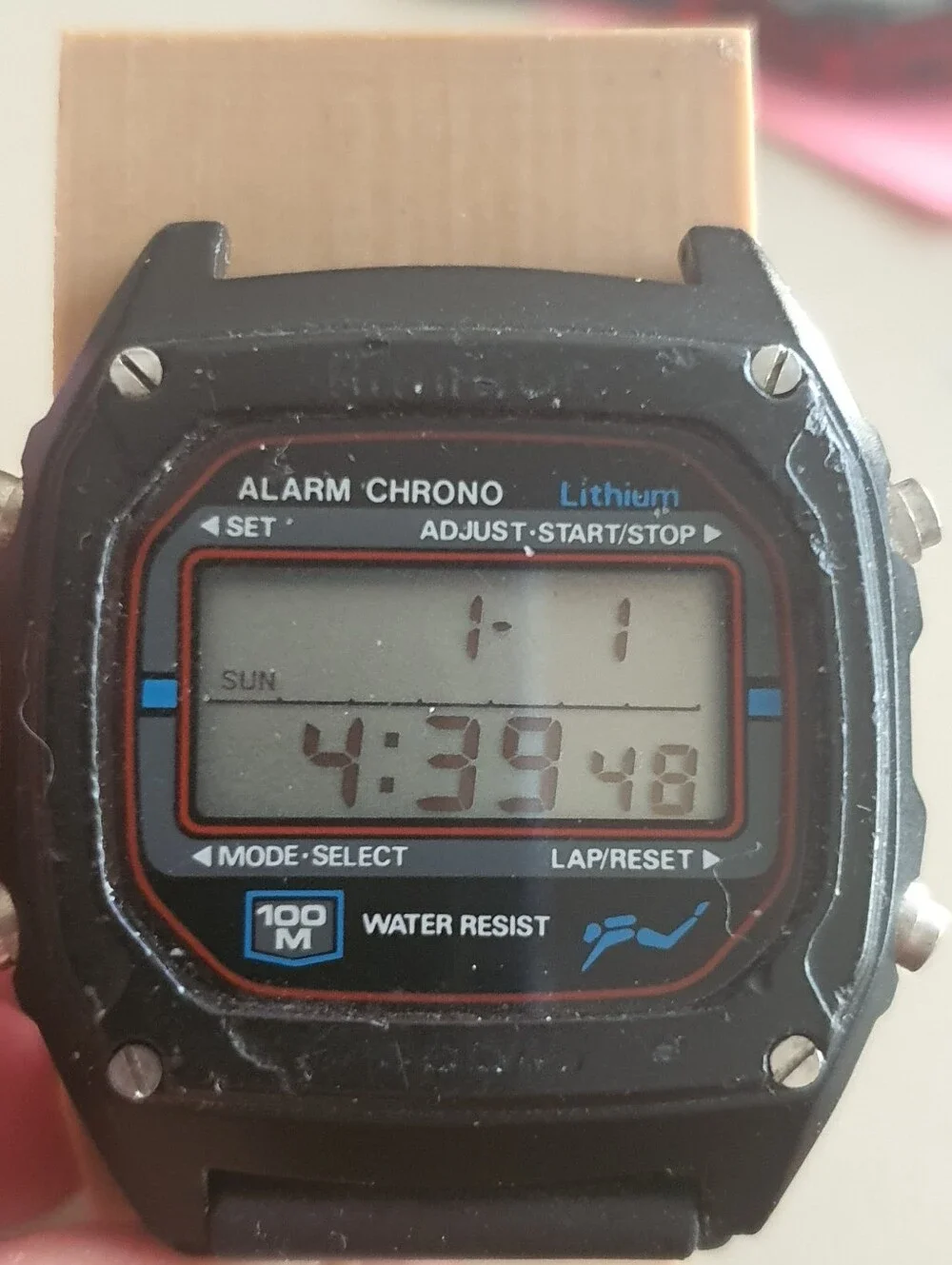 10/$20 Vtg Armitron 40/6395 Digital Alarm Chrono Men's Watch